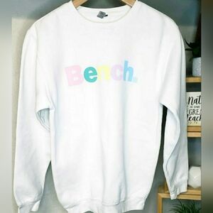 Bench White Sweatshirt with Colorful Logo